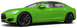 Tesla model S in appel groen