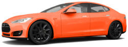 Tesla model S in licht oranje