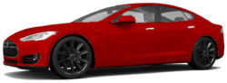 Tesla model S in het rood