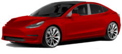 Tesla Model 3 in het rood