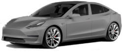 Tesla Model 3 in het zilver grijs