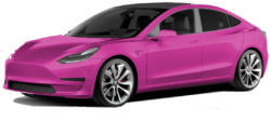 Tesla Model 3 in het roze