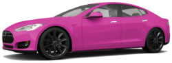 Tesla model S in het roze