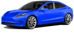 Tesla Model 3 in het blauw