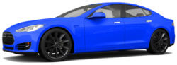 Tesla model S in het blauw