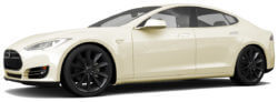 Tesla model S in licht ivoor
