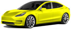 Tesla Model 3 in het geel