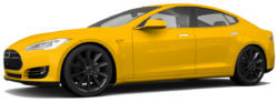 Tesla model S in royaal geel