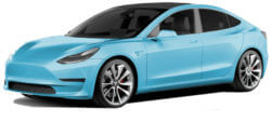 Hemelsblauwe Tesla Model 3