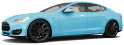 Tesla model S in hemelsblauw